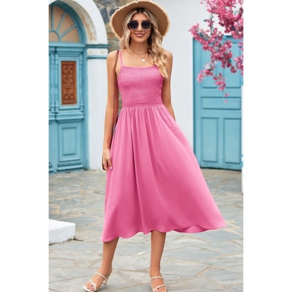 Smocked Spaghetti Strap Midi Dress - Picture 10 of 16